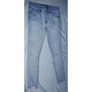 Aeropostale Womens Sz 2 Light Blue Jean Pants Skinny Stretch High Waist